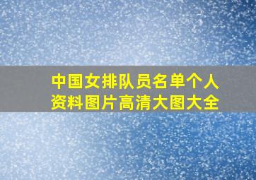 中国女排队员名单个人资料图片高清大图大全