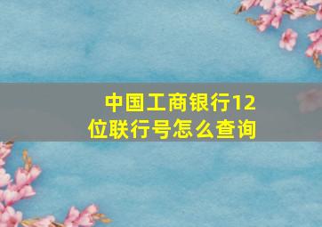 中国工商银行12位联行号怎么查询