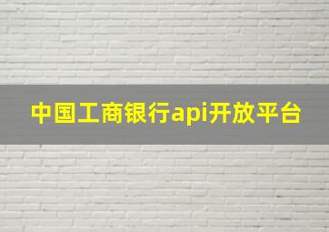 中国工商银行api开放平台