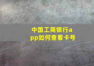 中国工商银行app如何查看卡号