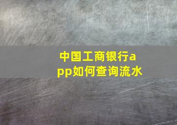 中国工商银行app如何查询流水