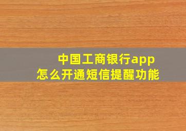 中国工商银行app怎么开通短信提醒功能