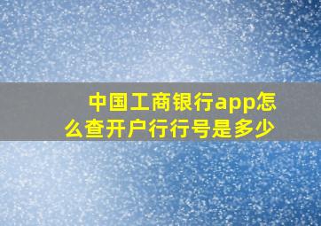 中国工商银行app怎么查开户行行号是多少