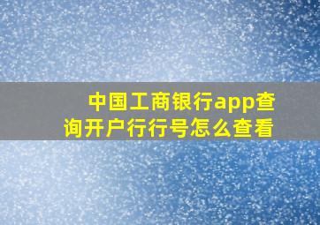 中国工商银行app查询开户行行号怎么查看