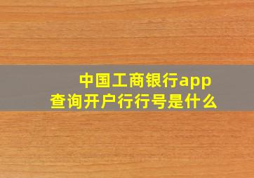 中国工商银行app查询开户行行号是什么