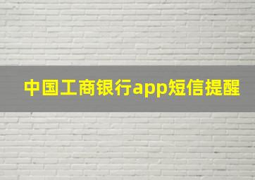 中国工商银行app短信提醒