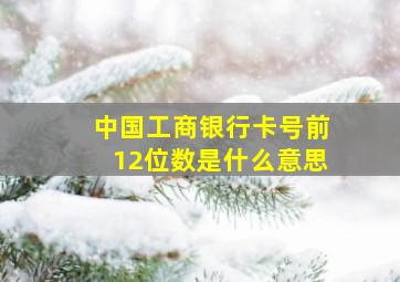 中国工商银行卡号前12位数是什么意思