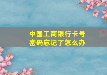 中国工商银行卡号密码忘记了怎么办