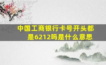 中国工商银行卡号开头都是6212吗是什么意思