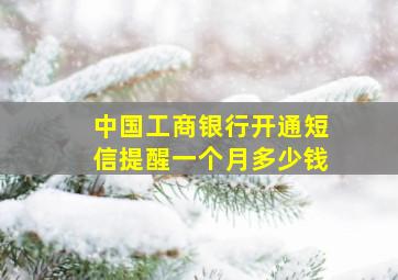 中国工商银行开通短信提醒一个月多少钱