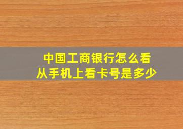 中国工商银行怎么看从手机上看卡号是多少