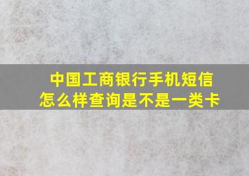 中国工商银行手机短信怎么样查询是不是一类卡