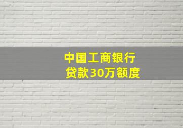 中国工商银行贷款30万额度