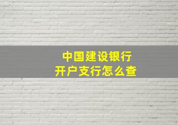 中国建设银行开户支行怎么查