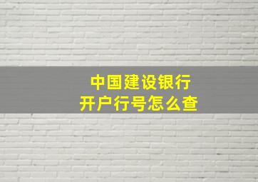 中国建设银行开户行号怎么查