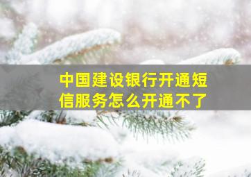 中国建设银行开通短信服务怎么开通不了