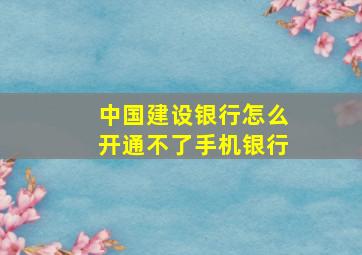 中国建设银行怎么开通不了手机银行