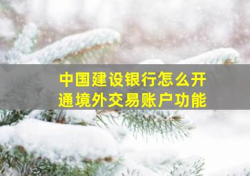 中国建设银行怎么开通境外交易账户功能