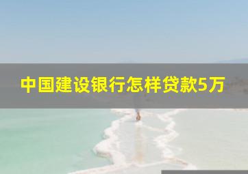 中国建设银行怎样贷款5万