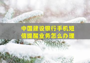 中国建设银行手机短信提醒业务怎么办理