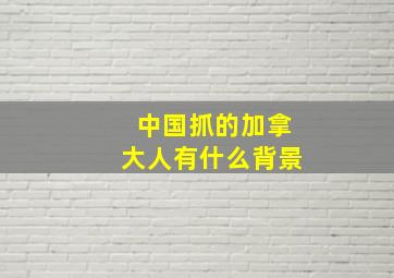 中国抓的加拿大人有什么背景