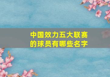 中国效力五大联赛的球员有哪些名字