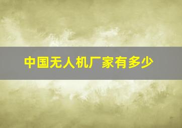 中国无人机厂家有多少