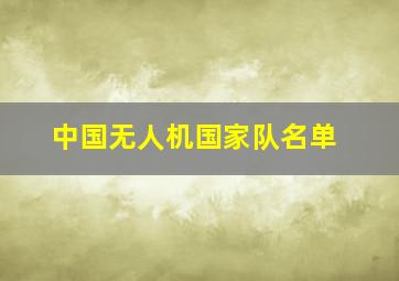 中国无人机国家队名单