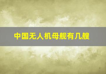 中国无人机母舰有几艘