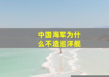 中国海军为什么不造巡洋舰