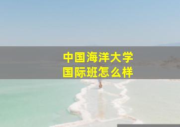 中国海洋大学国际班怎么样