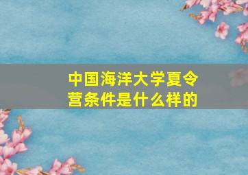 中国海洋大学夏令营条件是什么样的