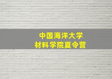 中国海洋大学材料学院夏令营