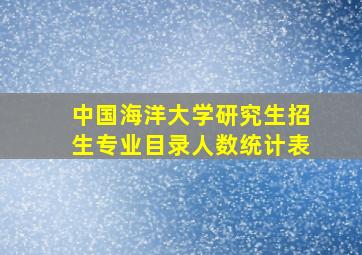 中国海洋大学研究生招生专业目录人数统计表