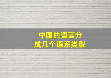 中国的语言分成几个语系类型