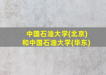 中国石油大学(北京)和中国石油大学(华东)