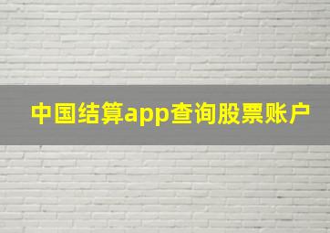 中国结算app查询股票账户