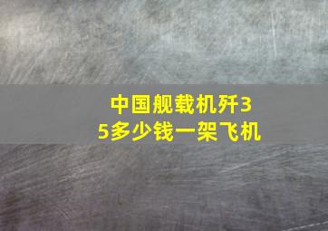 中国舰载机歼35多少钱一架飞机