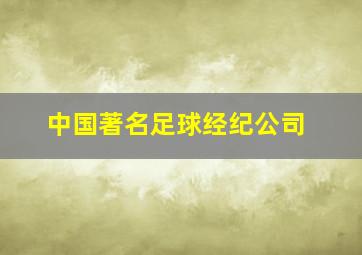 中国著名足球经纪公司