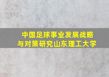 中国足球事业发展战略与对策研究山东理工大学