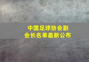 中国足球协会副会长名单最新公布