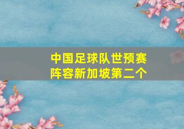 中国足球队世预赛阵容新加坡第二个