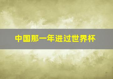 中国那一年进过世界杯