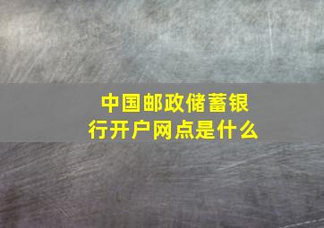 中国邮政储蓄银行开户网点是什么