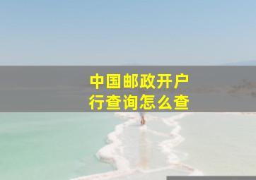 中国邮政开户行查询怎么查