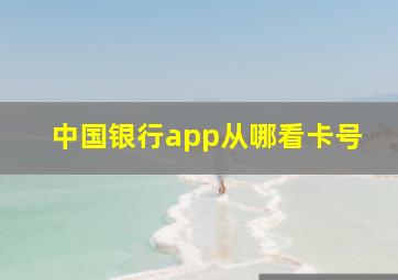 中国银行app从哪看卡号