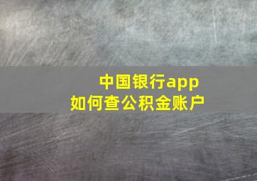 中国银行app如何查公积金账户