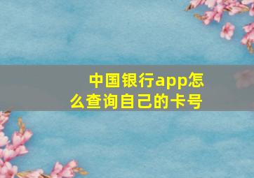 中国银行app怎么查询自己的卡号