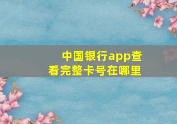 中国银行app查看完整卡号在哪里