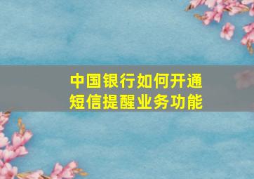 中国银行如何开通短信提醒业务功能